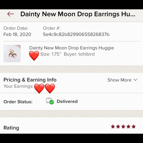 Dainty  New Moon Drop Earrings Huggie - Picture 5 of 7